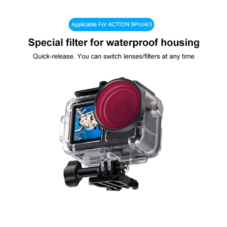 For DJI Osmo Action 5 Pro Housing Diving Color Lens Filter, For DJI Osmo Action 5 Pro / 4 / 3