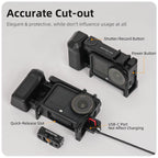 For DJI Action 6 Sunnylife 2-in-1 Detachable Protective Frame & Street Photography Handle Ergonomic Hand Grip Quick Release Shutter Handle, For DJI Action 6