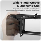 For DJI Action 6 Sunnylife 2-in-1 Detachable Protective Frame & Street Photography Handle Ergonomic Hand Grip Quick Release Shutter Handle, For DJI Action 6