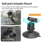 Sunnylife Dual-Direction Magnetic Quick-Release Ball-Joint Adapter Mount 360 Rotatable Suction Cup Bracket For DJI Osmo Nano / Action 6, For DJI Osmo Nano / Action 6