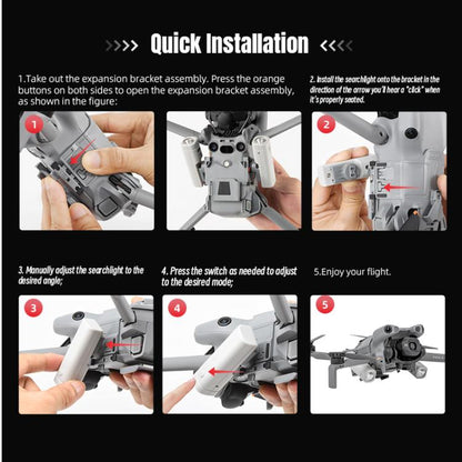 For DJI Mini 5 Pro STARTRC Night Navigation Searchlight LED Flashlight Rechargeable Refill Lighting Signal Light, For DJI Mini 5 Pro