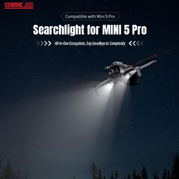For DJI Mini 5 Pro STARTRC Night Navigation Searchlight LED Flashlight Rechargeable Refill Lighting Signal Light, For DJI Mini 5 Pro