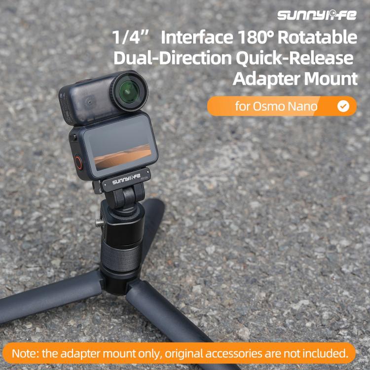For DJI Osmo 360 Sunnylife Dual-Direction Magnetic Quick Release Adapter Mount, AD109 For DJI Osmo 360