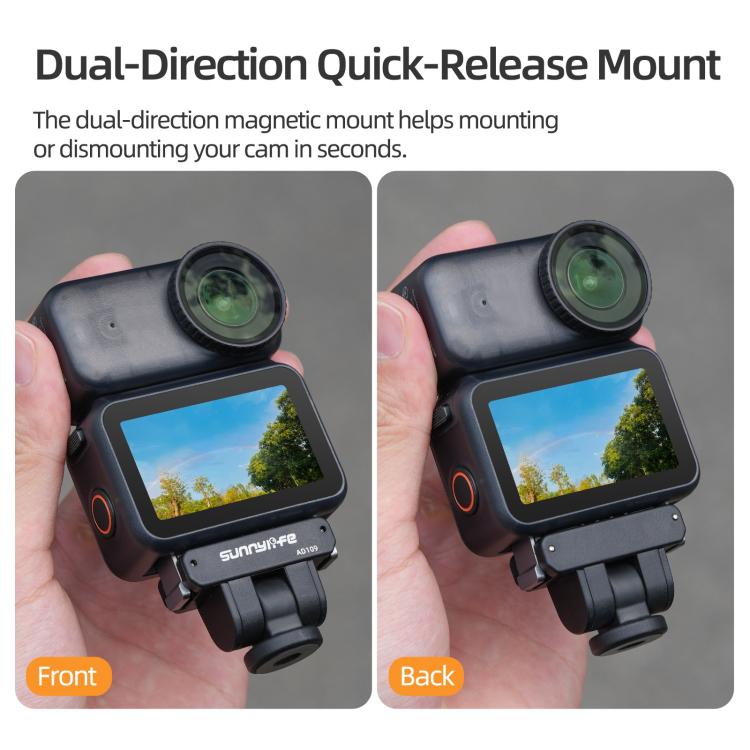 For DJI Osmo 360 Sunnylife Dual-Direction Magnetic Quick Release Adapter Mount, AD109 For DJI Osmo 360