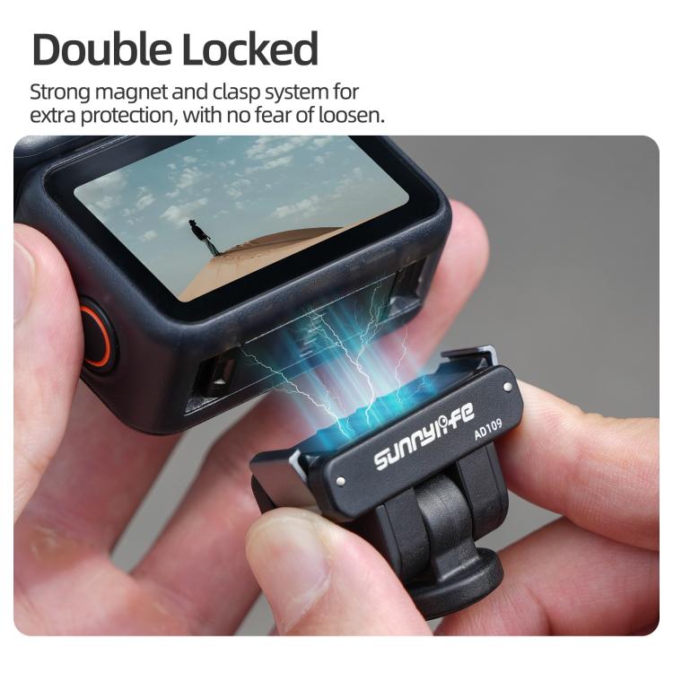 For DJI Osmo 360 Sunnylife Dual-Direction Magnetic Quick Release Adapter Mount, AD109 For DJI Osmo 360