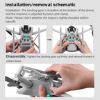 For DJI Mini 3 / 3 Pro BRDRC Folding Heightened Landing Gear Training Rack, For DJI Mini 3 / 3 Pro