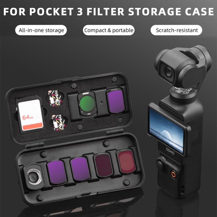BRDRC Storage Case for DJI Osmo Pocket 3 Filter, TF/SD Card, Wide-Angle & Macro Lens Organizer, For DJI Osmo Pocket 3 Filter