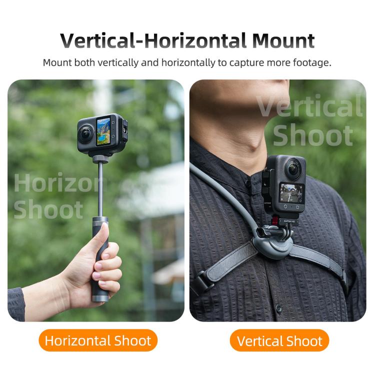 For DJI Osmo 360 Sunnylife Metal L-Type Vertical-Horizontal Mount with Magnetic Adapter Quick Release Mount Adapter Stand, ZJ032 For DJI Osmo 360
