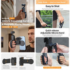 For DJI Osmo Pocket 3 Sunnylife Hand Band Magnetic Expansion Adapter Phone Teleprompter Holder Mount Extension Handle