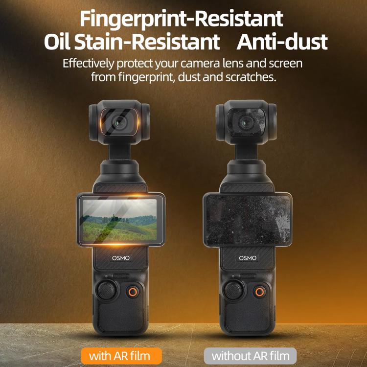 For DJI Osmo Pocket 3 Sunnylife Lens Screen Protector AR Anti-reflection Tempered Glass Film with Film Locator, Lens Screen Protector