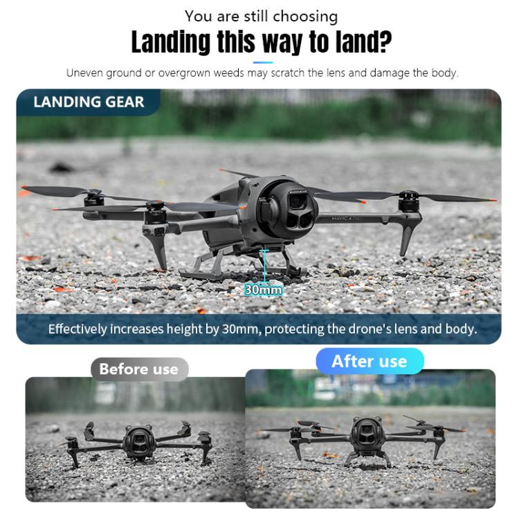 For DJI Mavic 4 Pro STARTRC Sled Anti-fall Anti-dirt Heightened Landing Gear Training Rack, For DJI Mavic 4 Pro