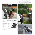 For DJI Osmo Pocket 3 Sunnylife Stretchable Backpack Clip Rotatable Magnetic Mount Action Camera Holder Vlog Mount, For DJI Osmo Pocket 3