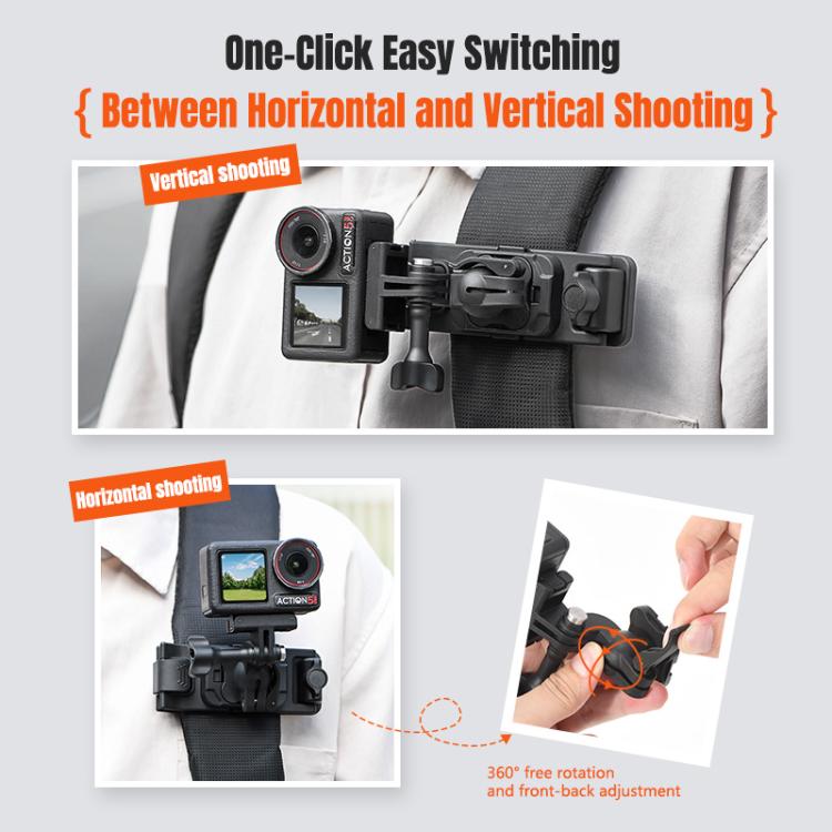 STARTRC Magnetic  Backpack Clip Mount for DJI Osmo 360 / GoPro Action Cameras, Magnetic Backpack Clip