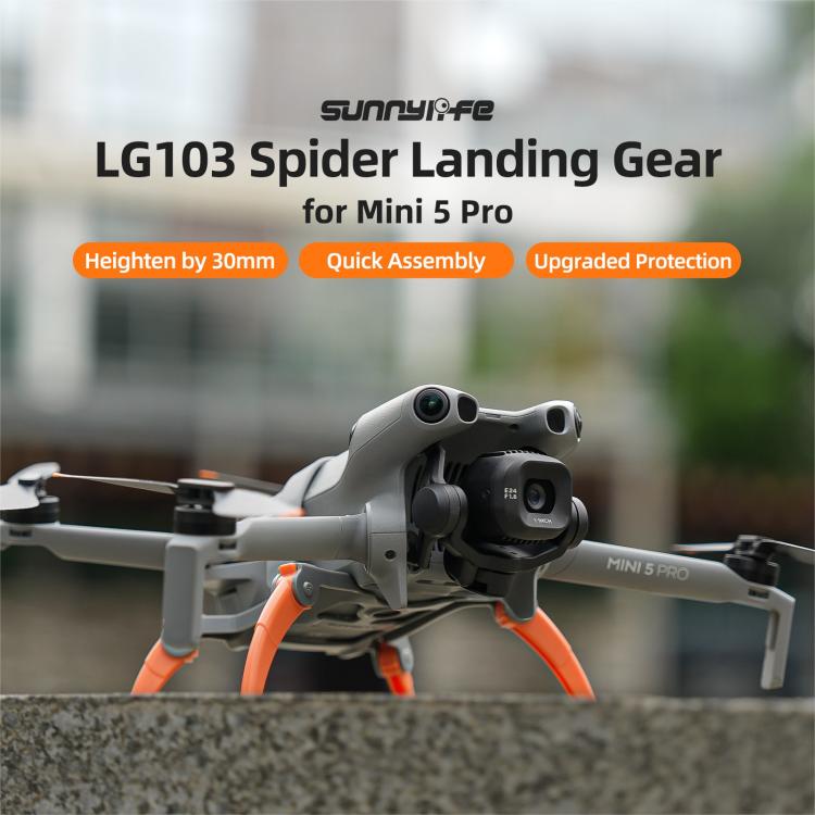 For DJI Mini 5 Pro Sunnylife Landing Gear Heightened Spider Gears Extensions Support Leg Protector, For DJI Mini 5 Pro