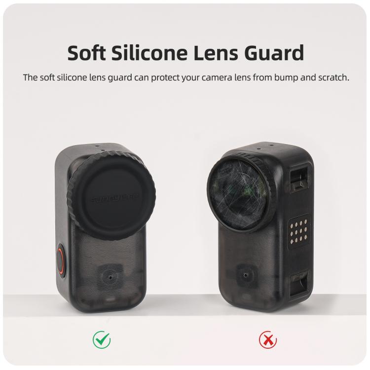 For DJI Osmo 360 Sunnylife Silicone Lens Cover Scratch-Proof Camera Cover Protector Protective Lens Guard Protector, For DJI Osmo 360