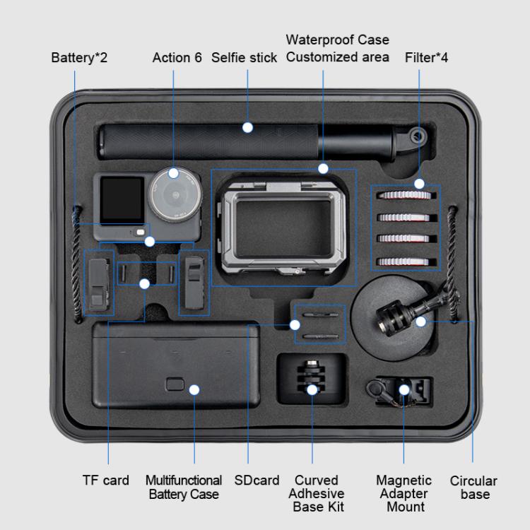 For DJI Osmo Action 6 STARTRC Waterproof EVA ABS Dual-layer Suitcase Storage Box, For DJI Osmo Action 6