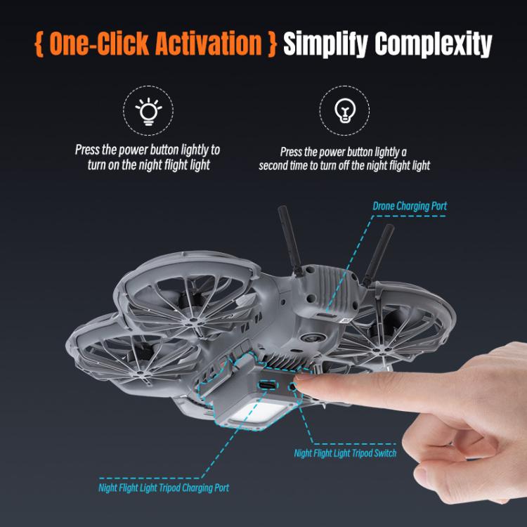 For DJI Neo 2 STARTRC LED Light Heightened Landing Gear Training Rack, For DJI Neo 2 LED Light Rack