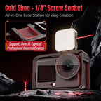 For DJI Osmo Action 6 STARTRC Plastic Cage Vertical-Horizontal Expansion Adapter Frame with Cold Shoe, For DJI Osmo Action 6 Plastic Cage
