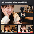 For DJI Osmo Pocket 3 STARTRC Cat Ears Magnetic Three Colors LED Fill Light with Fixed Clamp, For DJI Osmo Action 6 / 5 Pro / 4 / 3