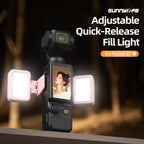 For DJI Osmo Pocket 3 Sunnylife Adjustable LED Video Light Quick-Release Fill Light Tri-Color Dimmable Portable Fill Lamp