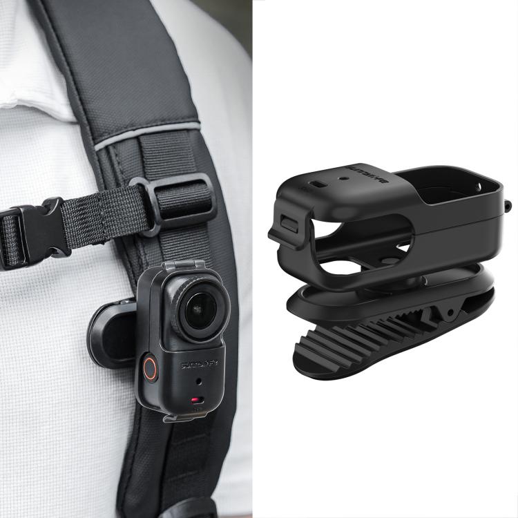 For DJI Osmo Nano Sunnylife Backpack Clip Action Camera Clamp 360 Degree Rotation Vertical-Horizontal Mount, ON-J062 Backpack Clip