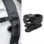 For DJI Osmo Nano Sunnylife Backpack Clip Action Camera Clamp 360 Degree Rotation Vertical-Horizontal Mount, ON-J062 Backpack Clip