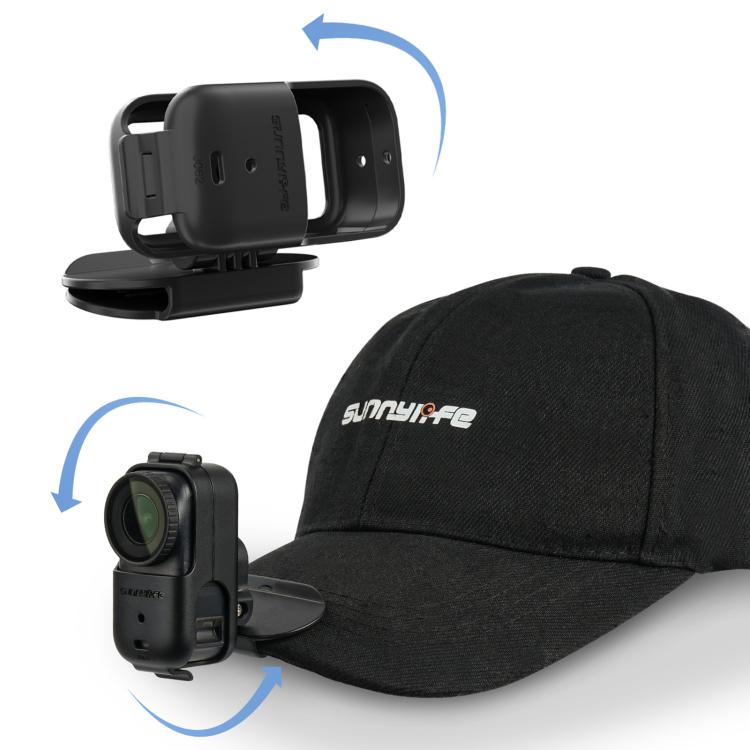 For DJI Osmo Nano Sunnylife Baseball Hat Clip Mount Baseball Cap Clamp Quick Release Mount Camera POV Vlog Holder, ON-J064 Cap Clamp