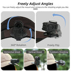 For DJI Osmo Nano Sunnylife Baseball Hat Clip Mount Baseball Cap Clamp Quick Release Mount Camera POV Vlog Holder, ON-J064 Cap Clamp