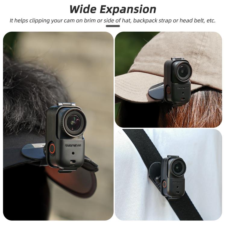 For DJI Osmo Nano Sunnylife Baseball Hat Clip Mount Baseball Cap Clamp Quick Release Mount Camera POV Vlog Holder, ON-J064 Cap Clamp