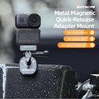 Sunnylife Metal Magnetic Quick Release Adapter Mount Foldable Cam Stand 1/4 Adapter For DJI Osmo Nano / Osmo 360 / Action 5 Pro / 4 / 3, AD017 For DJI Osmo Nano / Osmo 360