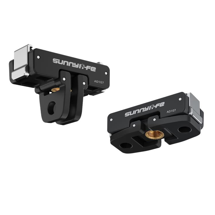 For DJI Osmo 360 Sunnylife Dual-Direction Magnetic Mount Quick-Release 1/4 Screw Foldable 2-prong Design Adapter Mount, AD107 For DJI Osmo 360