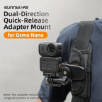 For DJI Osmo 360 Sunnylife Dual-Direction Magnetic Mount Quick-Release 1/4 Screw Foldable 2-prong Design Adapter Mount, AD107 For DJI Osmo 360