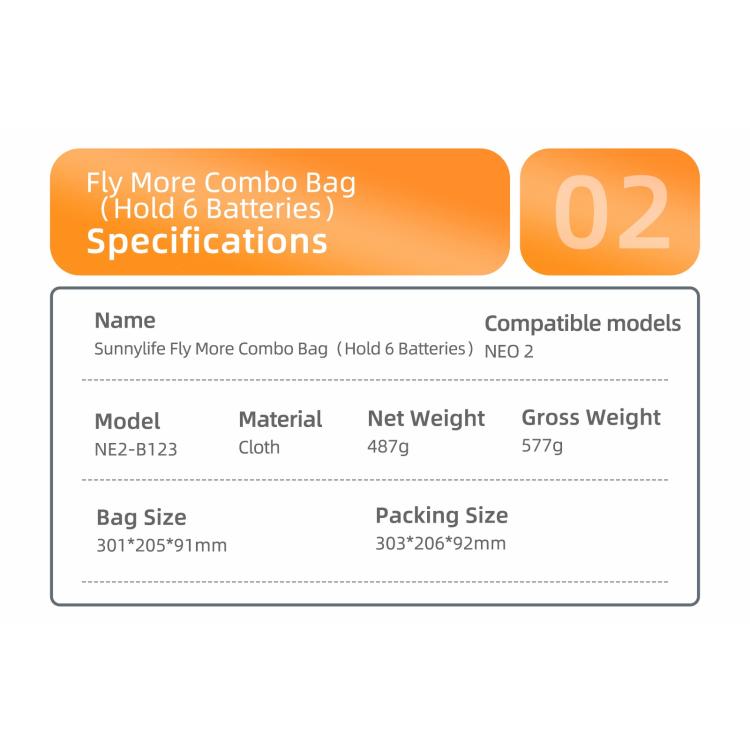 For DJI Neo 2 Sunnylife Portable Carrying Box Shoulder Bag Fly More Combo Bag, Fly More Combo Bag