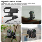 For DJI Osmo Nano Sunnylife Backpack Clip Action Camera Clamp 360 Rotation Vertical-Horizontal Mount 90 Tilt Upgraded Backpack Clip