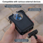 For DJI Osmo 360 PC Plastic Cage Frame with Cold Shoe, For DJI Osmo 360