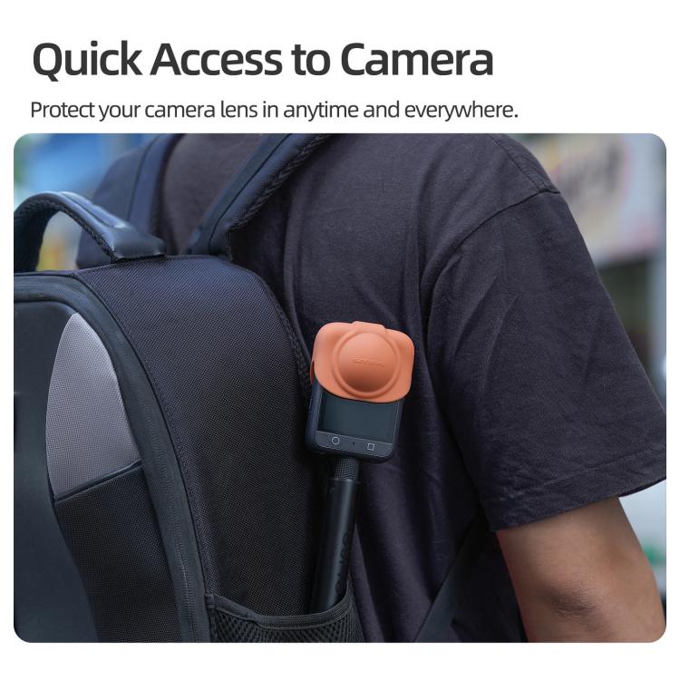 For DJI Osmo 360 Sunnylife Silicone Lens Cap Protective Cover Lens Protector