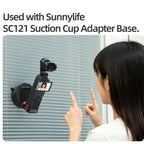 For DJI Osmo Pocket 4 / 3 Sunnylife Quick-Release Magnetic Mount Tabletop Base Plastic Bracket Angles Adjustable Stand, OP4-ZJ153