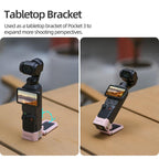 For DJI Osmo Pocket 4 / 3 Sunnylife Quick-Release Magnetic Mount Tabletop Base Plastic Bracket Angles Adjustable Stand, OP4-ZJ153
