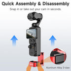 For DJI Osmo Pocket 4 / 3 Sunnylife Metal Quick-Release Magnetic Mount Tabletop Base Bracket Angles Adjustable Stand, OP4-ZJ154