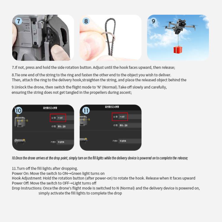 For DJI Mini 5 Pro STARTRC LED Light Air-Dropping System Thrower Parabolic, For DJI Mini 5 Pro