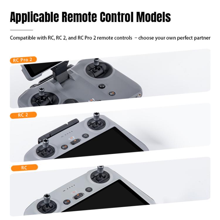 For DJI RC / RC 2 / RC Pro 2  2pcs STARTRC Foldable Metal Joystick Thumb Rocker, For DJI RC / RC 2 / RC Pro 2