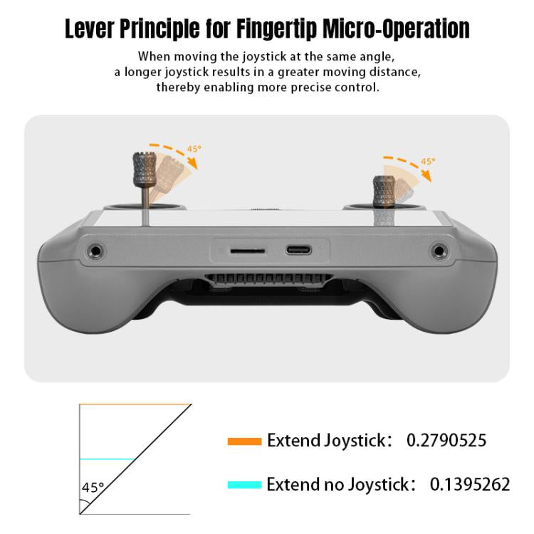 For DJI RC / RC 2 / RC Pro 2  2pcs STARTRC Foldable Metal Joystick Thumb Rocker, For DJI RC / RC 2 / RC Pro 2