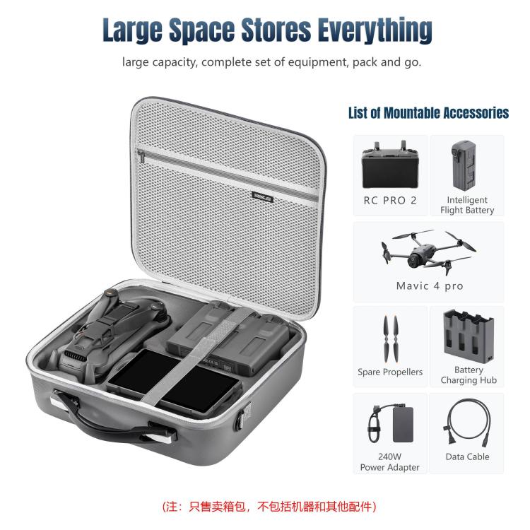 For DJI Mavic 4 Pro / RC Pro 2 STARTRC All-rounder Shoulder PU Storage Bag Handbag, For DJI Mavic 4 Pro / RC Pro 2