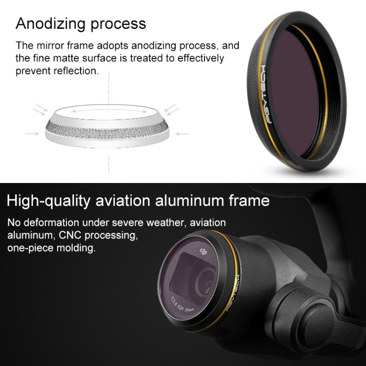 PGYTECH X4S-HD ND4 Gold-edge Lens Filter for DJI Inspire 2 / X4S Gimbal Camera Drone Accessories, ND4