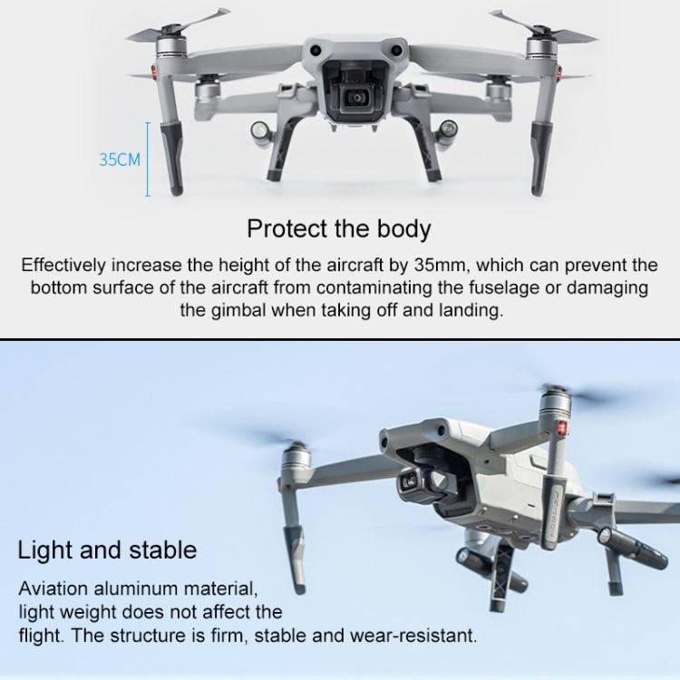PGYTECH P-16A-038 Portable Heightened Landing Gear Extensions Rack LED Headlamp Set for DJI Mavic Air 2, LED Headlamp Set