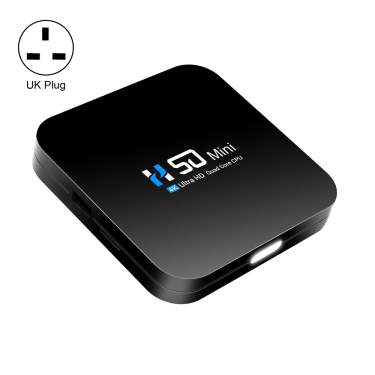 H50 Mini 4K Smart Network TV Box, Android 10.0, RK3318 Quad Core, 2GB+8GB, EU Plug, 2GB+8GB