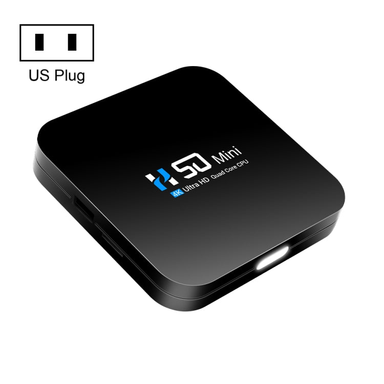 H50 Mini 4K Smart Network TV Box, Android 10.0, RK3318 Quad Core, 2GB+8GB, EU Plug, 2GB+8GB