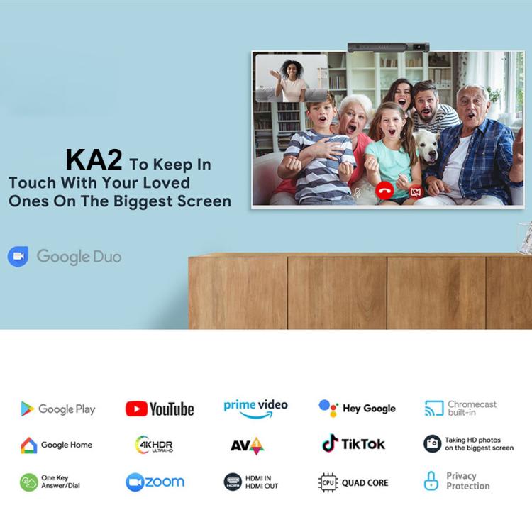 KA2 Video Calling on TV Android 10.0 Smart TV Box with Remote Control, Amlogic S905X4 Quad Core Cortex A35, 4GB+64GB, Dual-Band / Ethernet / Camera, KA2 4GB+64GB