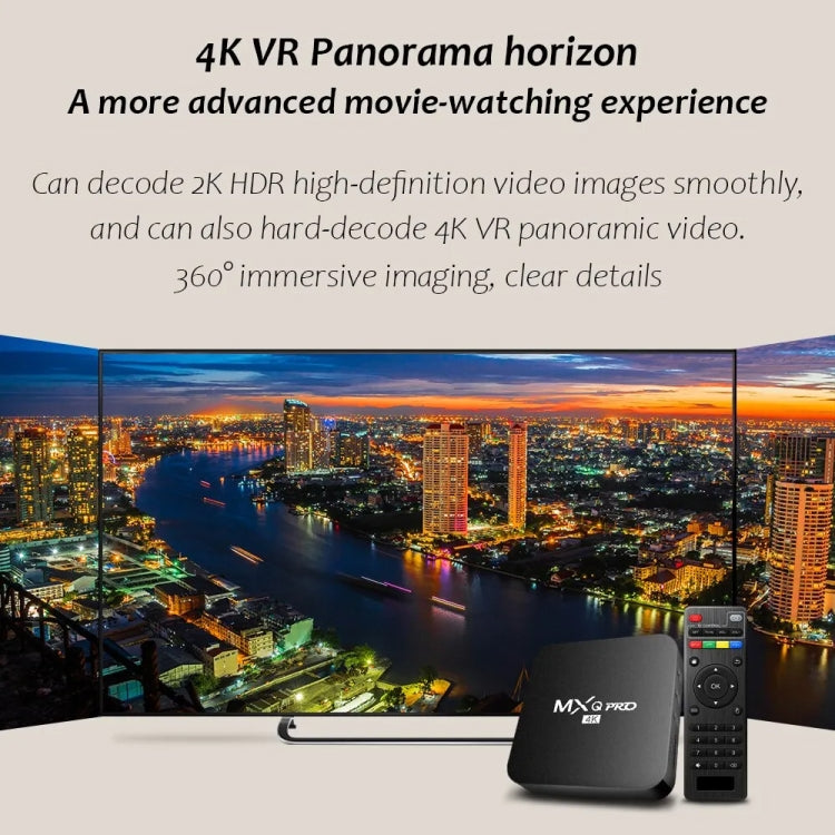 MXQ Pro 4K TV Box Rockchip RK3228A Quad Core CPU Android 7.1, 1GB+8GB wtih Remote Control, US Plug, 1GB+8GB
