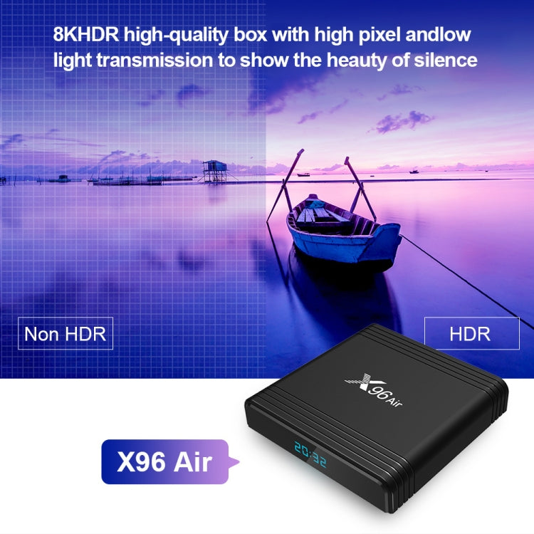 X96 Air 8K Smart TV BOX Android 9.0 Media Player with Remote Control, Quad-core Amlogic S905X3, RAM: 4GB, ROM: 32GB, Dual Band WiFi, Bluetooth, AU Plug, 4GB+32GB